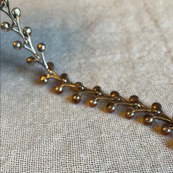 Vintage Old Pawn .925 Sterling Silver and Baltic Amber Organic Floral Bracelet - Picture 7 of 10